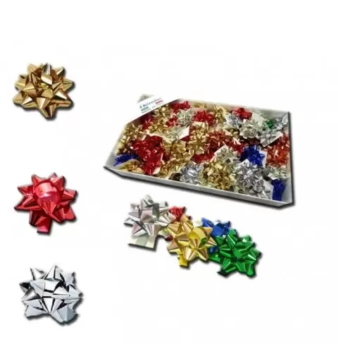 COCCARDA CLASSICA STELLA COLORI ASSORTITI ADESIVA 100 PZ.  28723 4 cm 