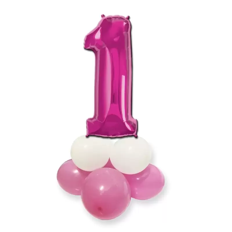 CENTROTAVOLA PALLONCINI 1 ANNO ROSA KIT FAI DA TE