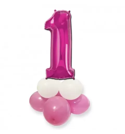 CENTROTAVOLA PALLONCINI 1 ANNO ROSA KIT FAI DA TE