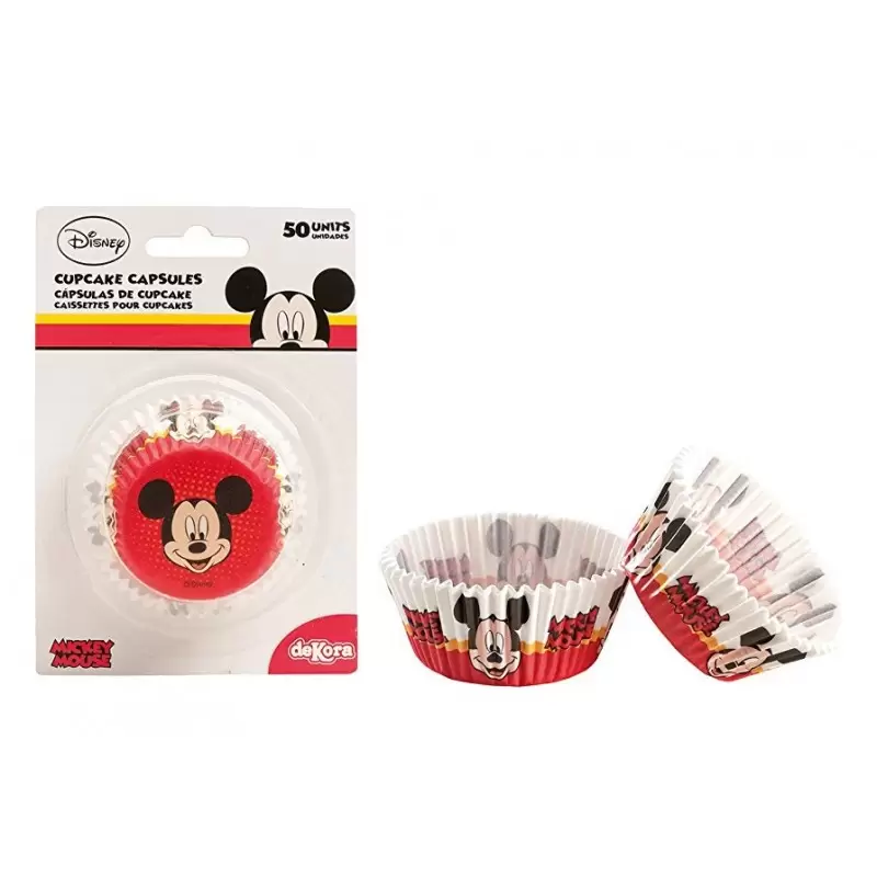 SET CUPCAKE TOPOLINO MICKEY MOUSE ALZATINA + TOVAGLIA + 50 PIROTTINI