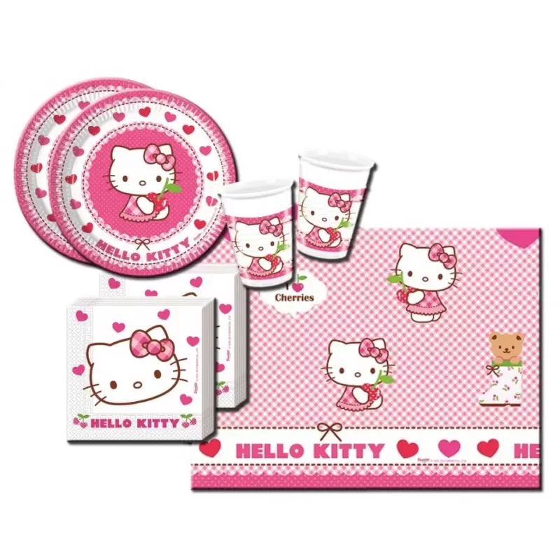 KIT N 3 COORDINATO COMPLEANNO HELLO KITTY 