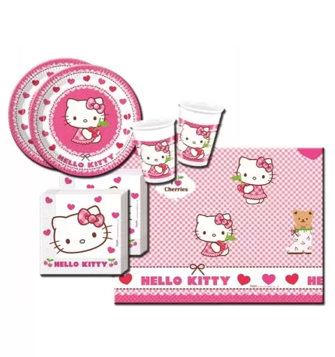 KIT N 3 COORDINATO COMPLEANNO HELLO KITTY 