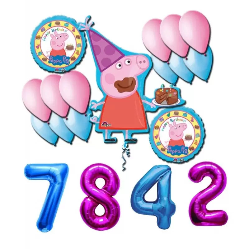 BOUQUET PALLONCINI FOIL PEPPA PIG KIT N 4