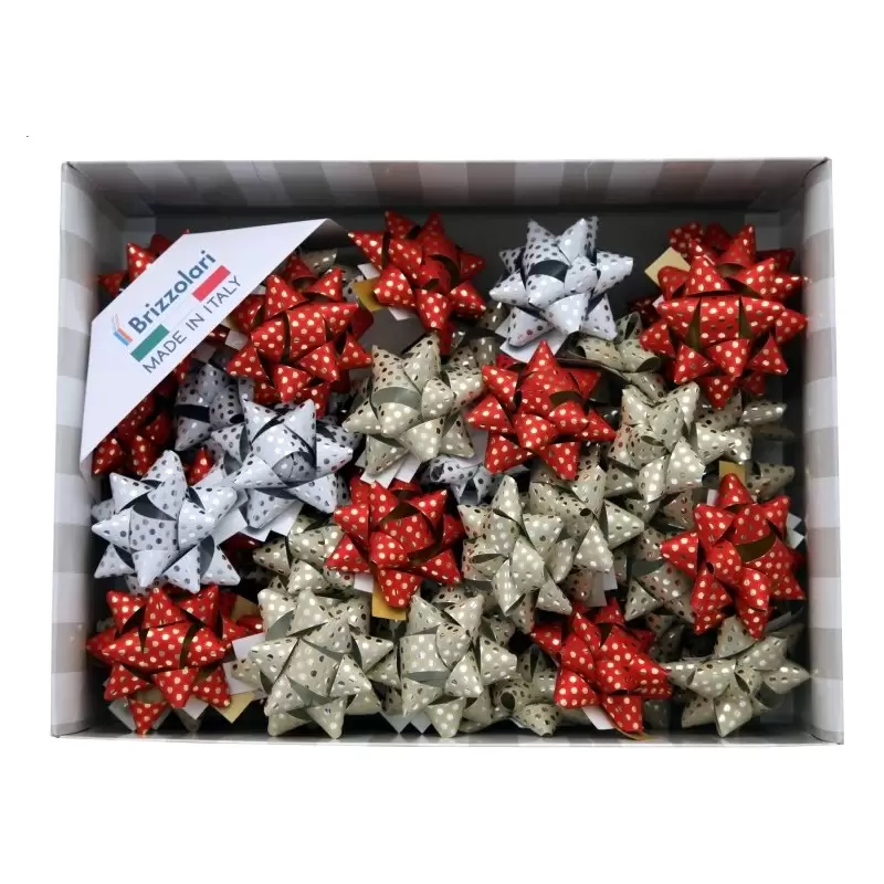 50 X COCCARDA CLASSICA STELLA ROSSA ADESIVA 44099 4 cm 