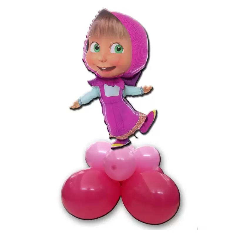 CENTROTAVOLA COMPOSIZIONE PALLONCINI MASHA SUPERSHAPE