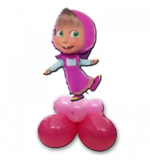 CENTROTAVOLA COMPOSIZIONE PALLONCINI MASHA SUPERSHAPE