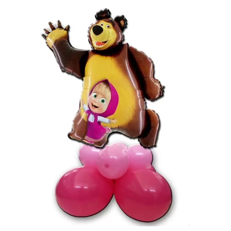 CENTROTAVOLA PALLONCINI MASHA E ORSO COMPOSIZIONE SUPERSHAPE