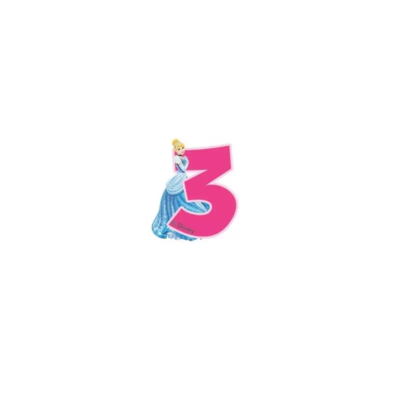 CANDELINA NUMERALE PRINCIPESSE DISNEY CENERENTOLA  N 3 (82896)