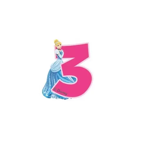 CANDELINA NUMERALE PRINCIPESSE DISNEY CENERENTOLA  N 3 (82896)