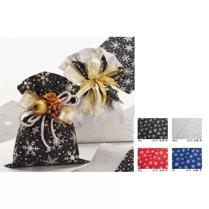 BUSTINE REGALO METALLIZZAT FIOCCO DI NEVE 52500 15 X 25 CM