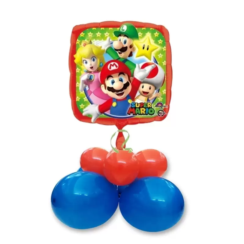 CENTROTAVOLA COMPOSIZIONE PALLONCINI SUPER MARIO FOIL