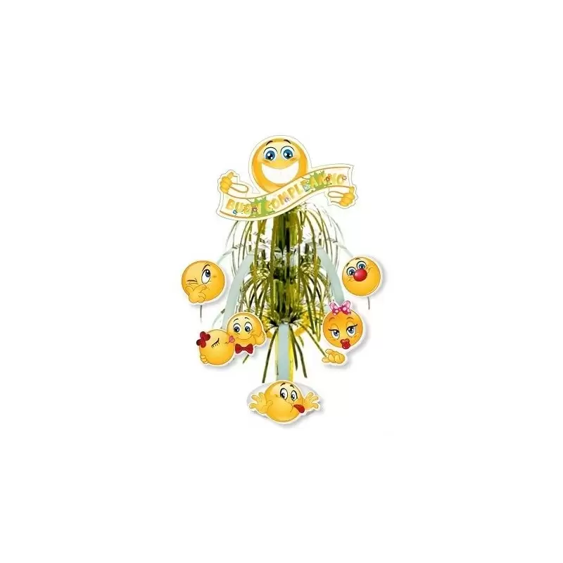 DECORAZIONE CENTROTAVOLA A FONTANA BUON COMPLEANNO EMOTICON SMILE 18292