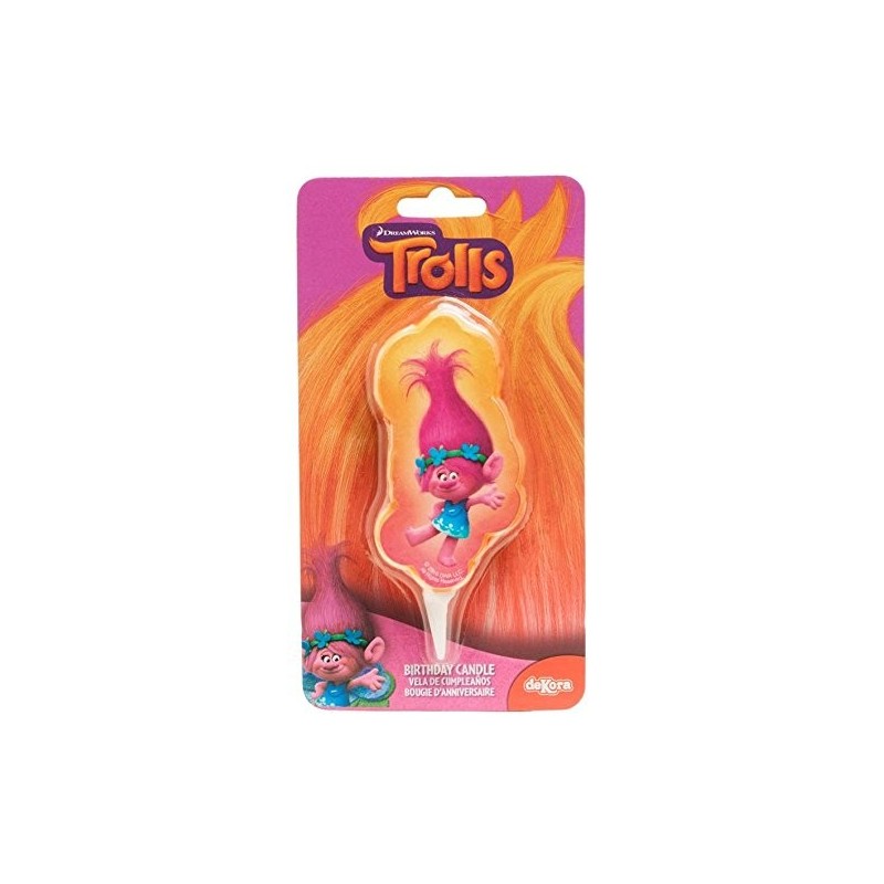CANDELINA COMPLEANNO TROLLS POPPY / ROSA 346137