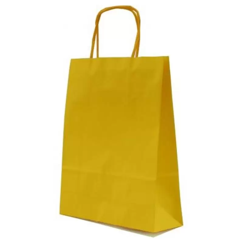 SACCHETTI SHOPPER IN CARTA COLORATA MANIGLIA RITORTA 14+8,5x21,5 CM  25 pz