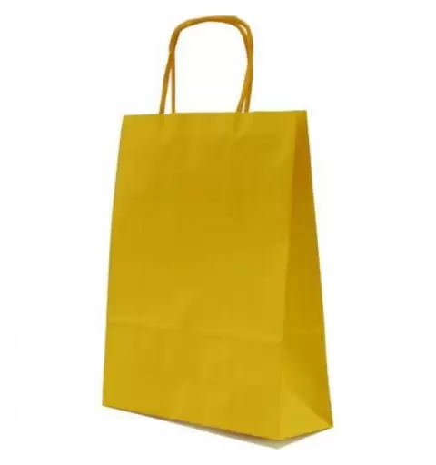 SACCHETTI SHOPPER IN CARTA COLORATA MANIGLIA RITORTA 14+8,5x21,5 CM  25 pz