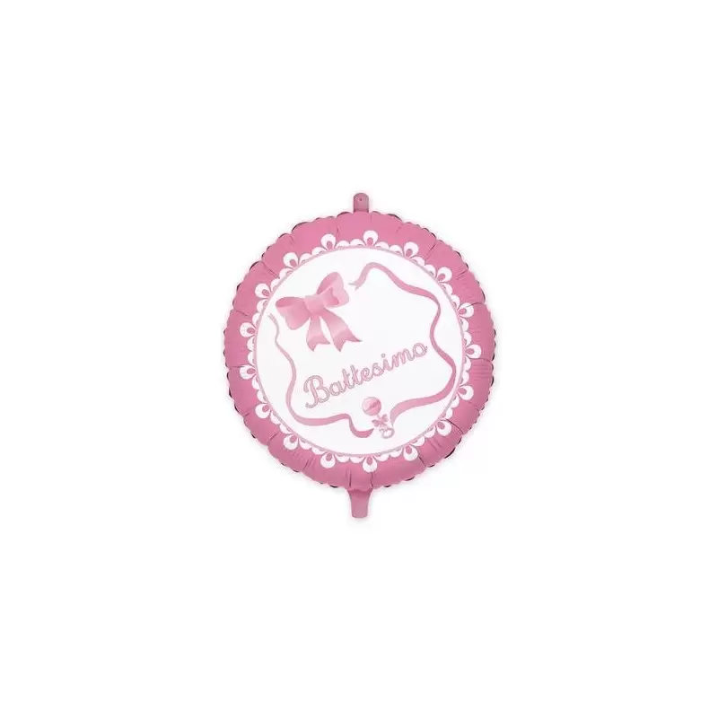 PALLONCINO FOIL BATTESIMO SONAGLIO ROSA 61525