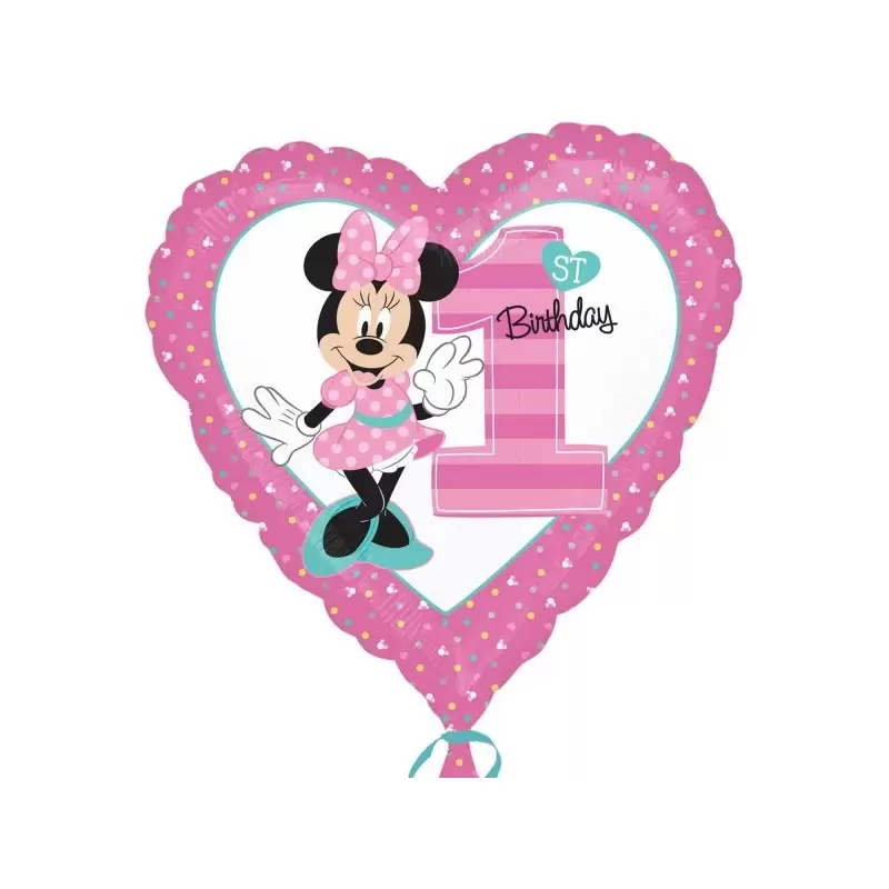 PALLONCINO FOIL MINNIE 1 ANNO CUORE 34350
