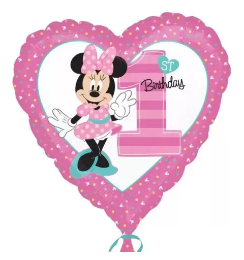 PALLONCINO FOIL MINNIE 1 ANNO CUORE 34350