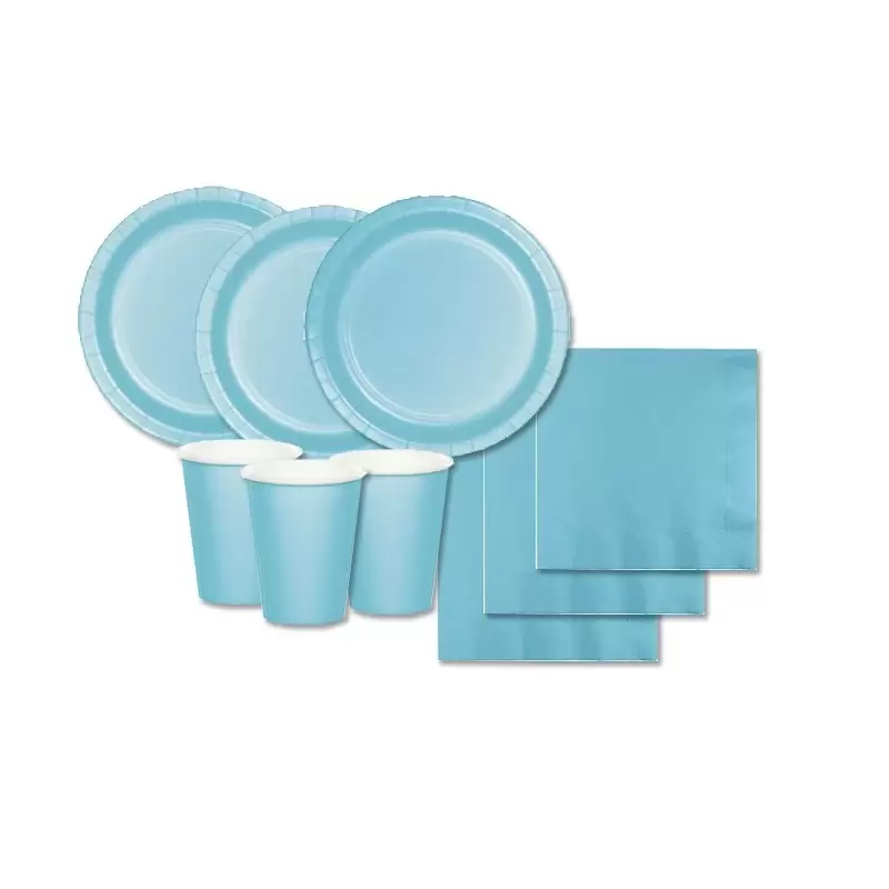 KIT N 2 - COORDINATO TAVOLA PASTEL BLUE TINTA UNITA