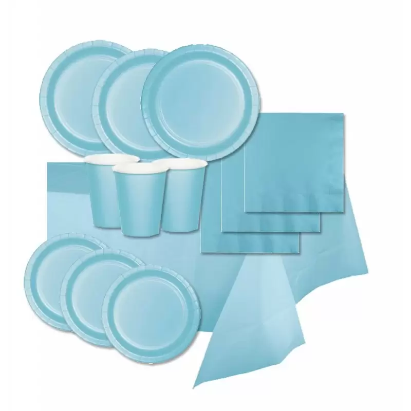 IRPot - KIT N 42 COORDINATO TAVOLA TINTA UNITA PASTEL BLUE CELSTE