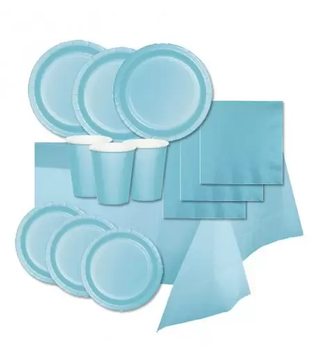 IRPot - KIT N 42 COORDINATO TAVOLA TINTA UNITA PASTEL BLUE CELSTE