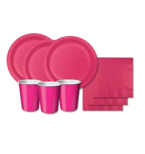 KIT N 2 - ADDOBBI FESTA HOT MAGENTA FUCSIA TINTA UNITA