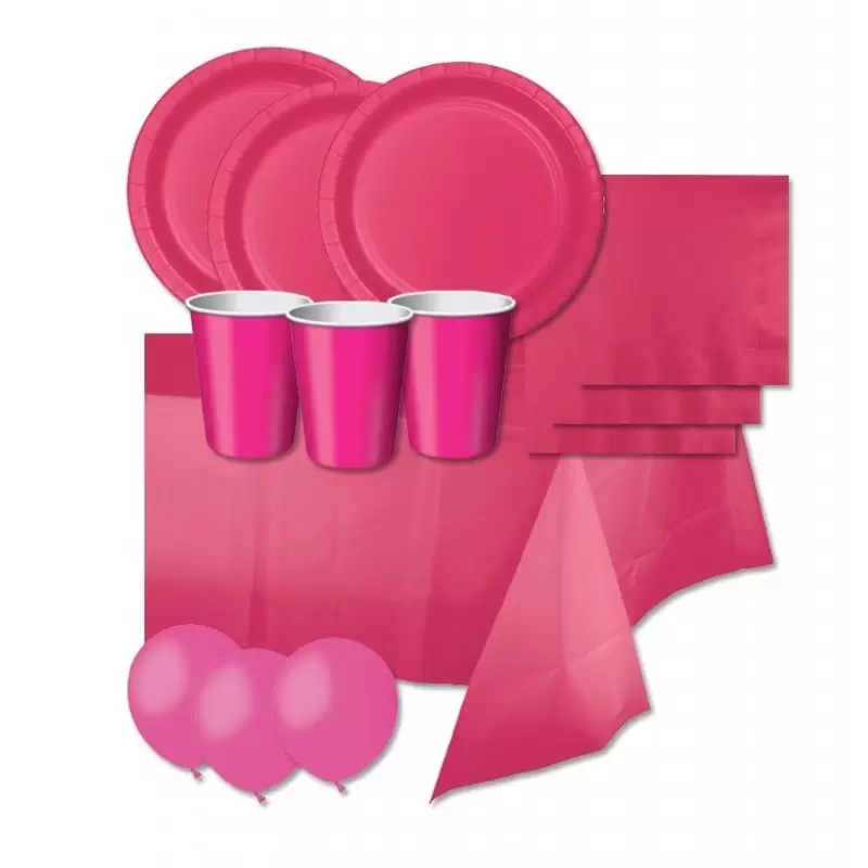 KIT N 8 - ADDOBBI FESTA TINTA UNITA HOT MAGENTA FUCSIA