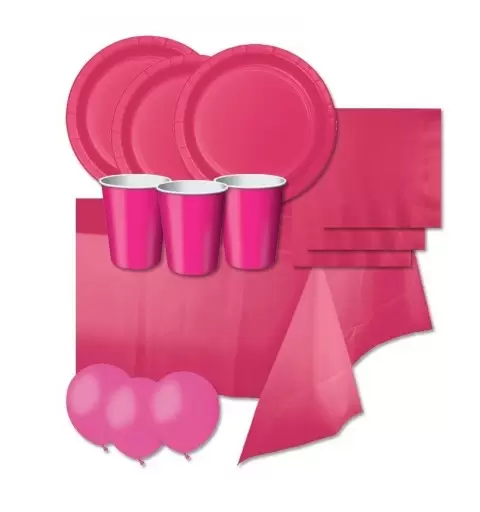 KIT N 8 - ADDOBBI FESTA TINTA UNITA HOT MAGENTA FUCSIA