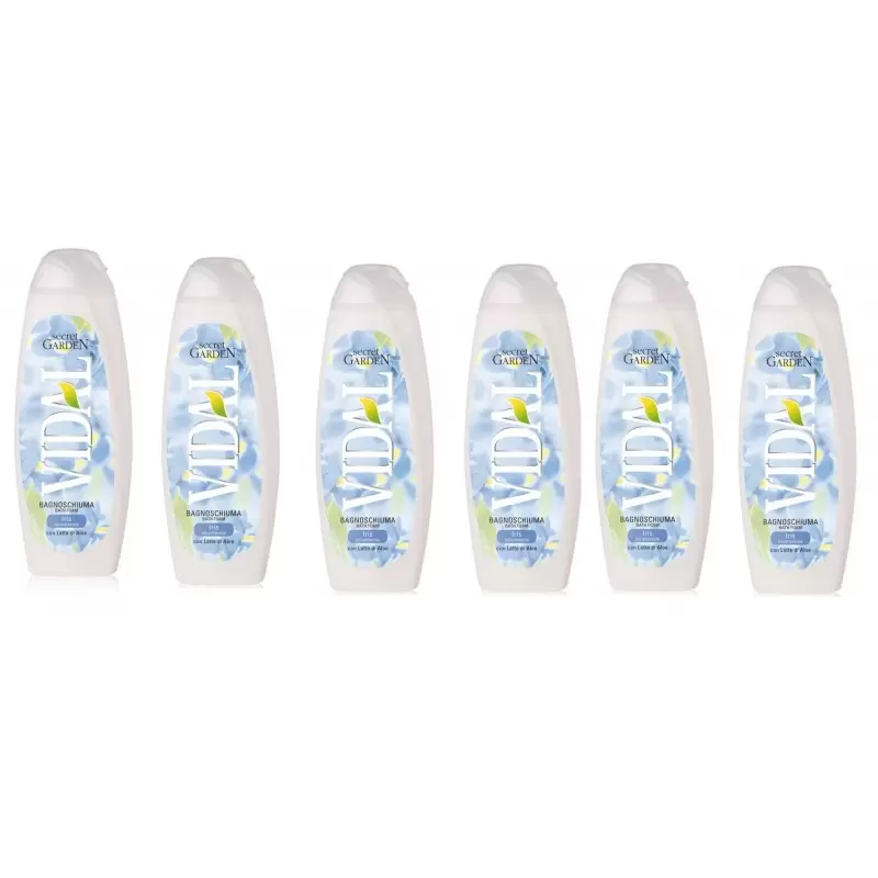 6 X CONF. BAGNOSCHIUMA VIDAL MUSCHIO BIANCO FLACONE 500 ML 