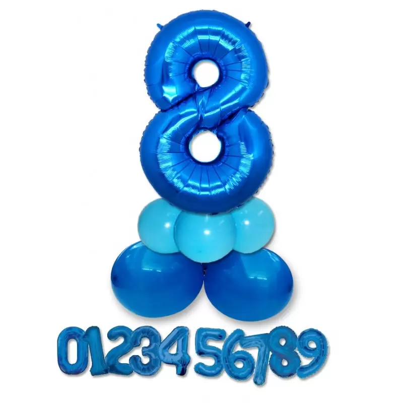 CENTROTAVOLA PALLONCINI NUMERO FOIL BLU A SCELTA