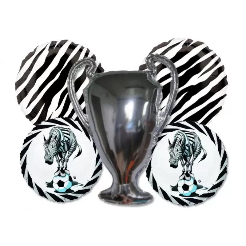 BOUQUET n1 PALLONCINI FOIL ZEBROTTA BIANCONERA