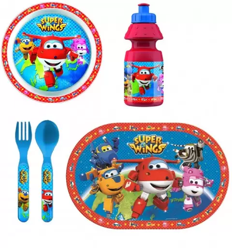 PIATTO + BORRACCIA 350 ML + POSATE + TOVAGLIETTA COLAZIONE MINIONS