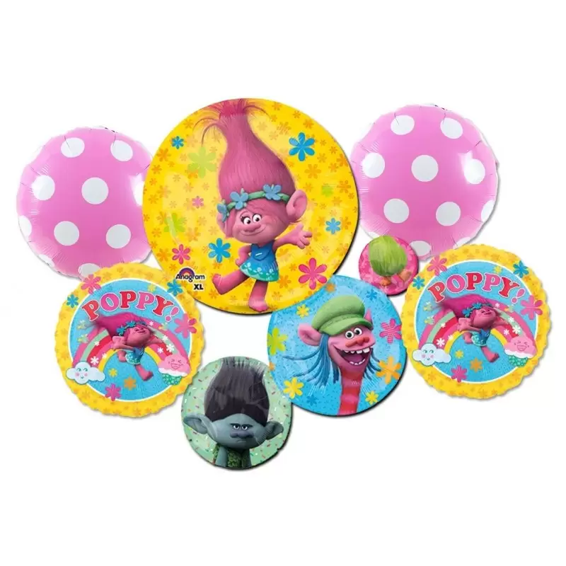 BOUQUET PALLONCINI FOIL TROLLS N 8