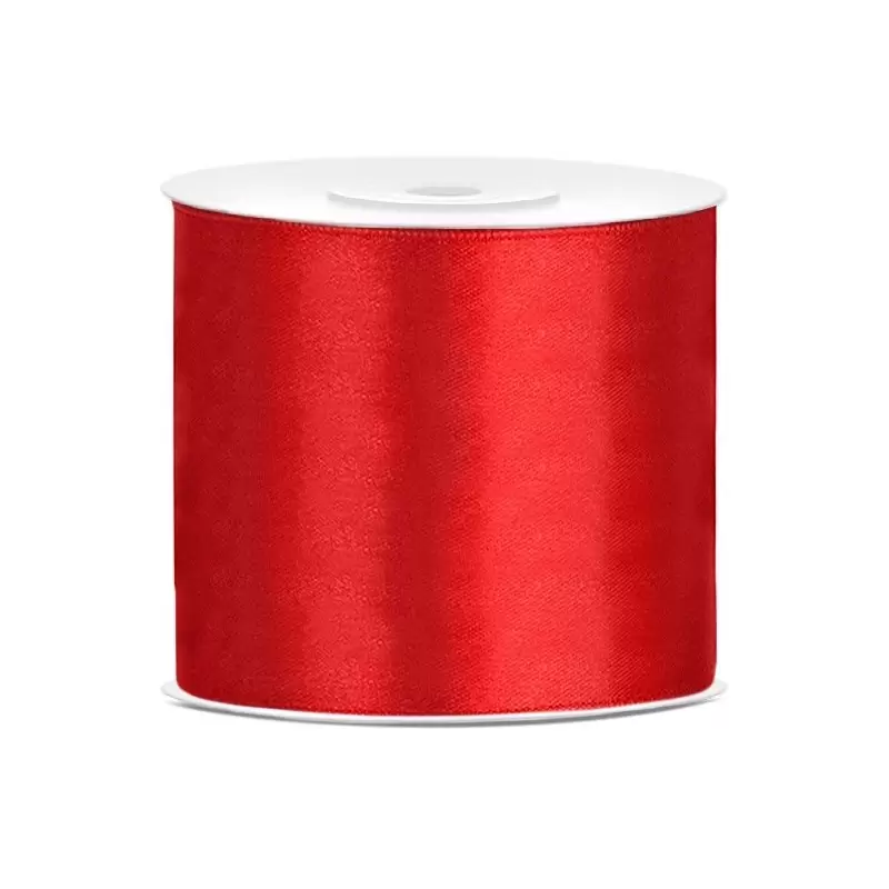 ROTOLO NASTRO DOPPIO RASO ROSSO 4 CM X 50 METRI 