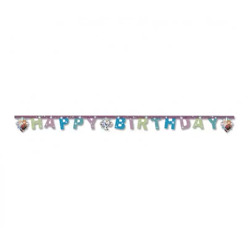GHIRLANDA HAPPY BIRTHDAY DISNEY FROZEN SNOWFLAKES