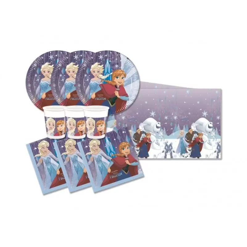 KIT N 3 - COORDINATO TAVOLA FROZEN SNOWFLAKES DISNEY