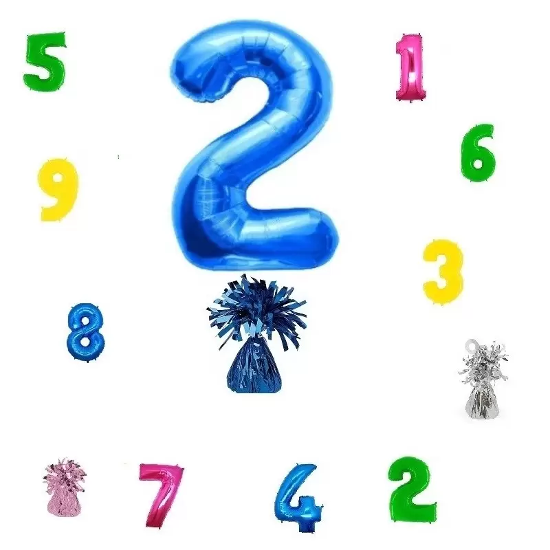 1 PALLONCINO NUMERI da 0-9 FOIL VARI COLORI