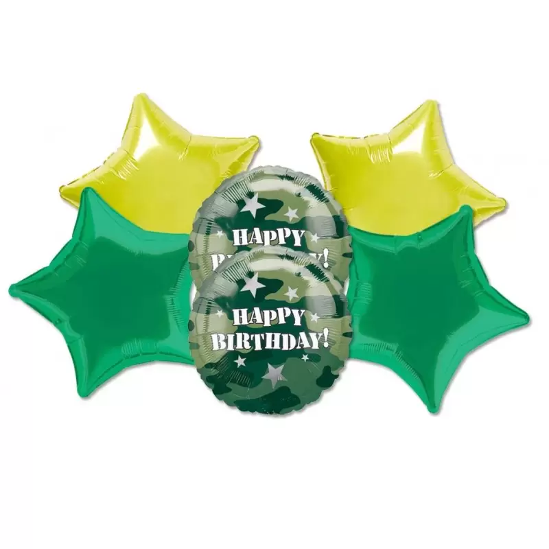 BOUQUET PALLONCINI N 7 MILITARE MIMETICO