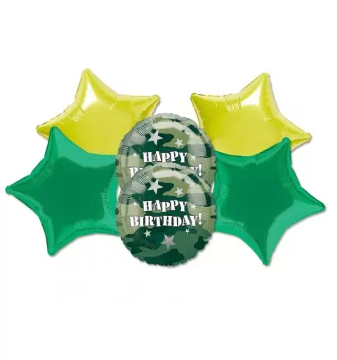 BOUQUET PALLONCINI N 7 MILITARE MIMETICO