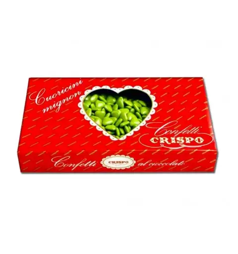 CONFETTI CRISPO CUORICINI MIGNON VERDI AL CIOCCOLATO FONDENTE 704500