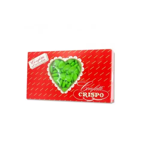 CRISPO CONFETTI AMORINI VERDI CUORI AL CIOCCOLATO FONDENTE