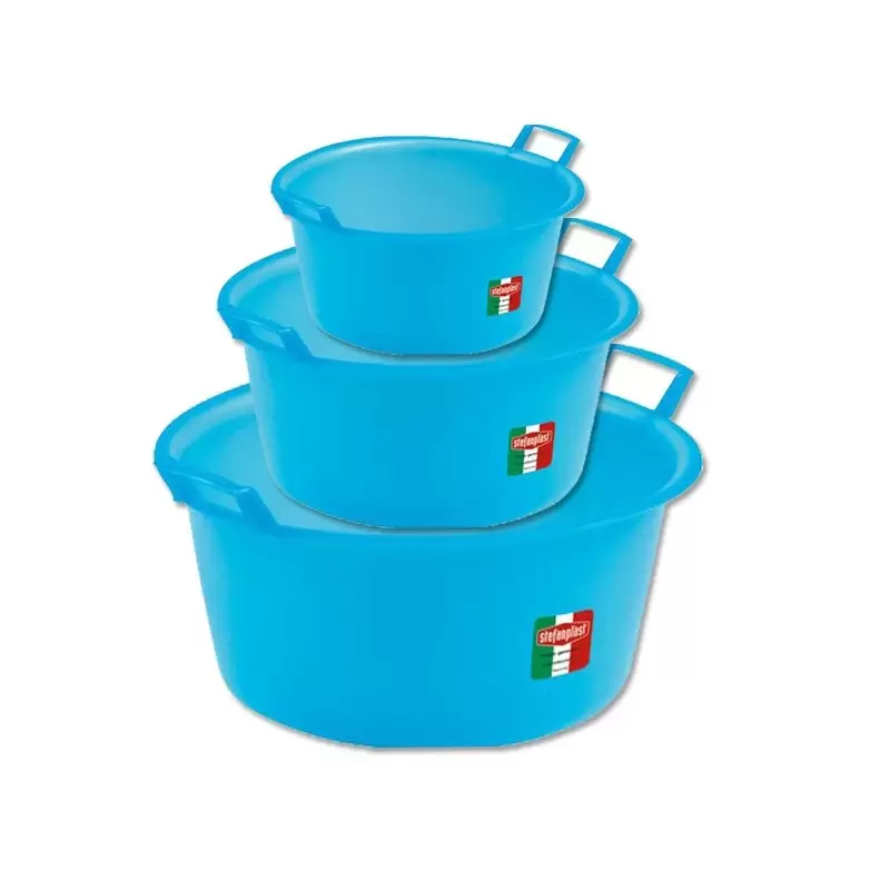 BACINELLA TONDA STEFANPLAST AZZURRA 3 PEZZI 10LT + 15 LT +20 LT