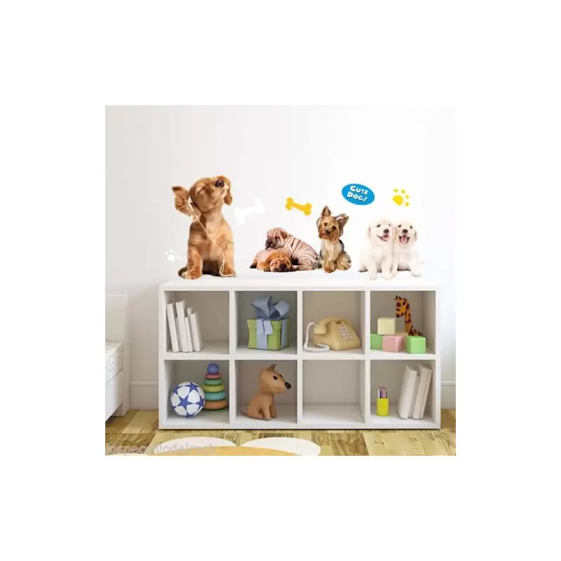 STICKERS ADESIVI CANE I LOVE PUPPIES 2 FOGLI STCKICO160