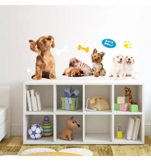STICKERS ADESIVI CANE I LOVE PUPPIES 2 FOGLI STCKICO160
