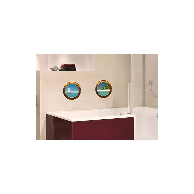 STICKERS OBLO 2 FOGLI WALLDEC223 PESCI ACQUARIO