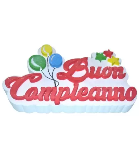 DECORAZIONE SCRITTA GLITTERATA IN POLISTIROLO BUON COMPLEANNO 1164