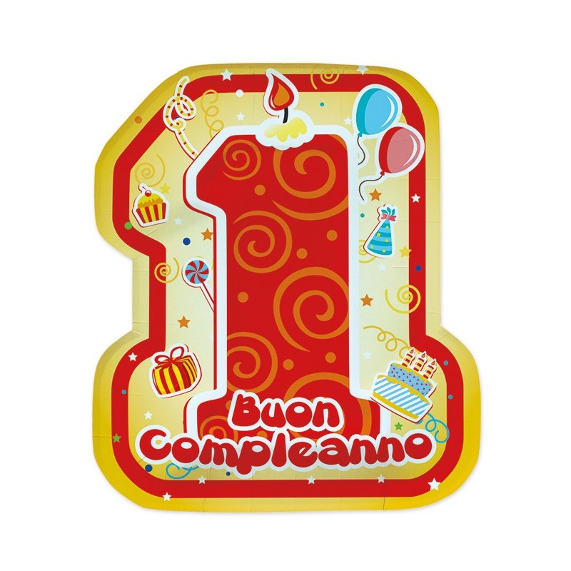 KIT N 4 - COORDINATO PRIMO COMPLEANNO 1 ANNO ONE RED