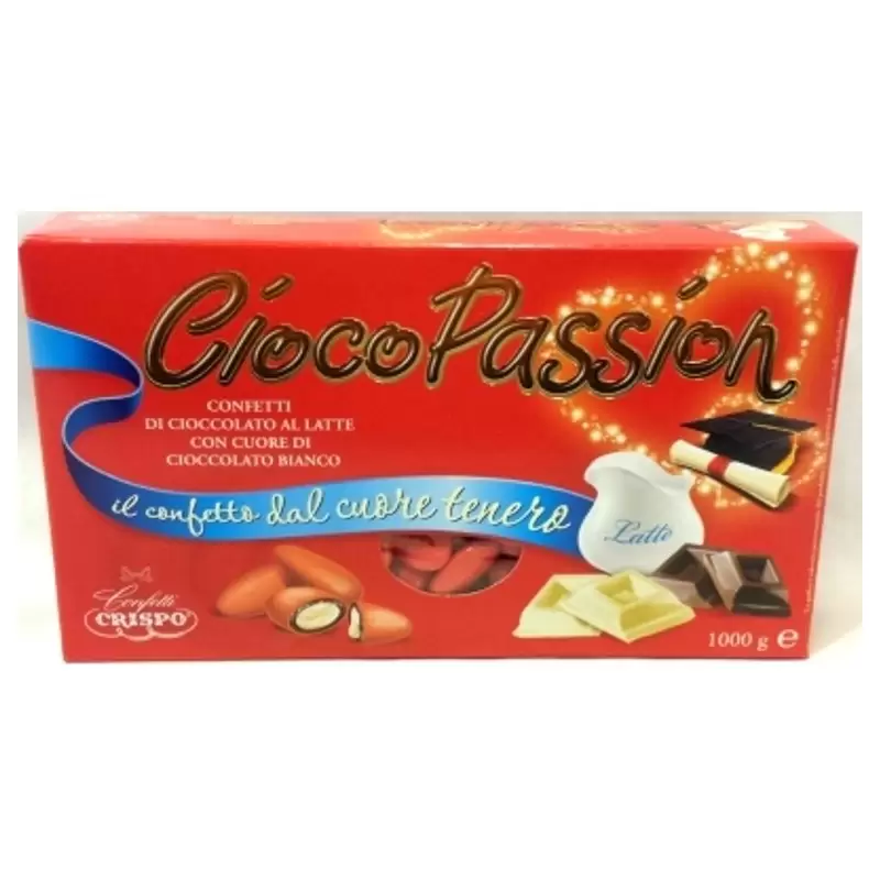 CONFETTI CRISPO CIOCOPASSION ROSSI CIOCCOLATO BIANCO  A LATTE