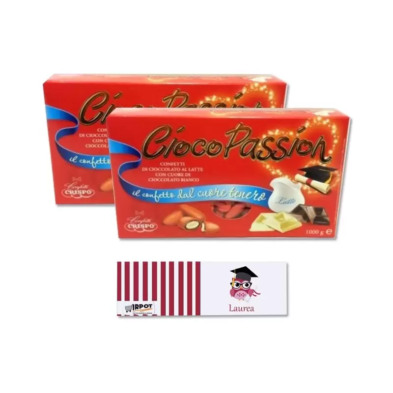 CIOCOPASSION CRISPO CONFETTI CIOCCOLATO AL LATTE ROSSI 2 KG + 100 BIGLIETTINI