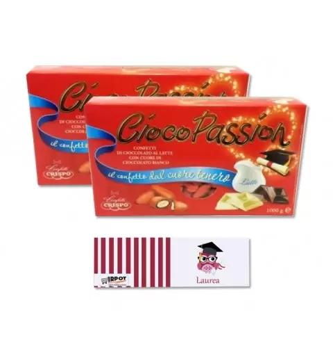 CIOCOPASSION CRISPO CONFETTI CIOCCOLATO AL LATTE ROSSI 2 KG + 100 BIGLIETTINI